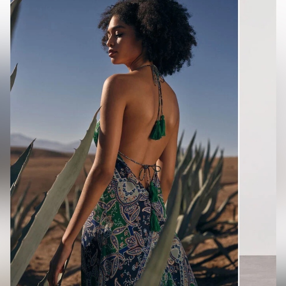 APRICOT Satin Scarf Print Maxi Dress size 6